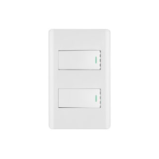 Placa armada blanca con 2 interruptores 1 módulo Lisboa