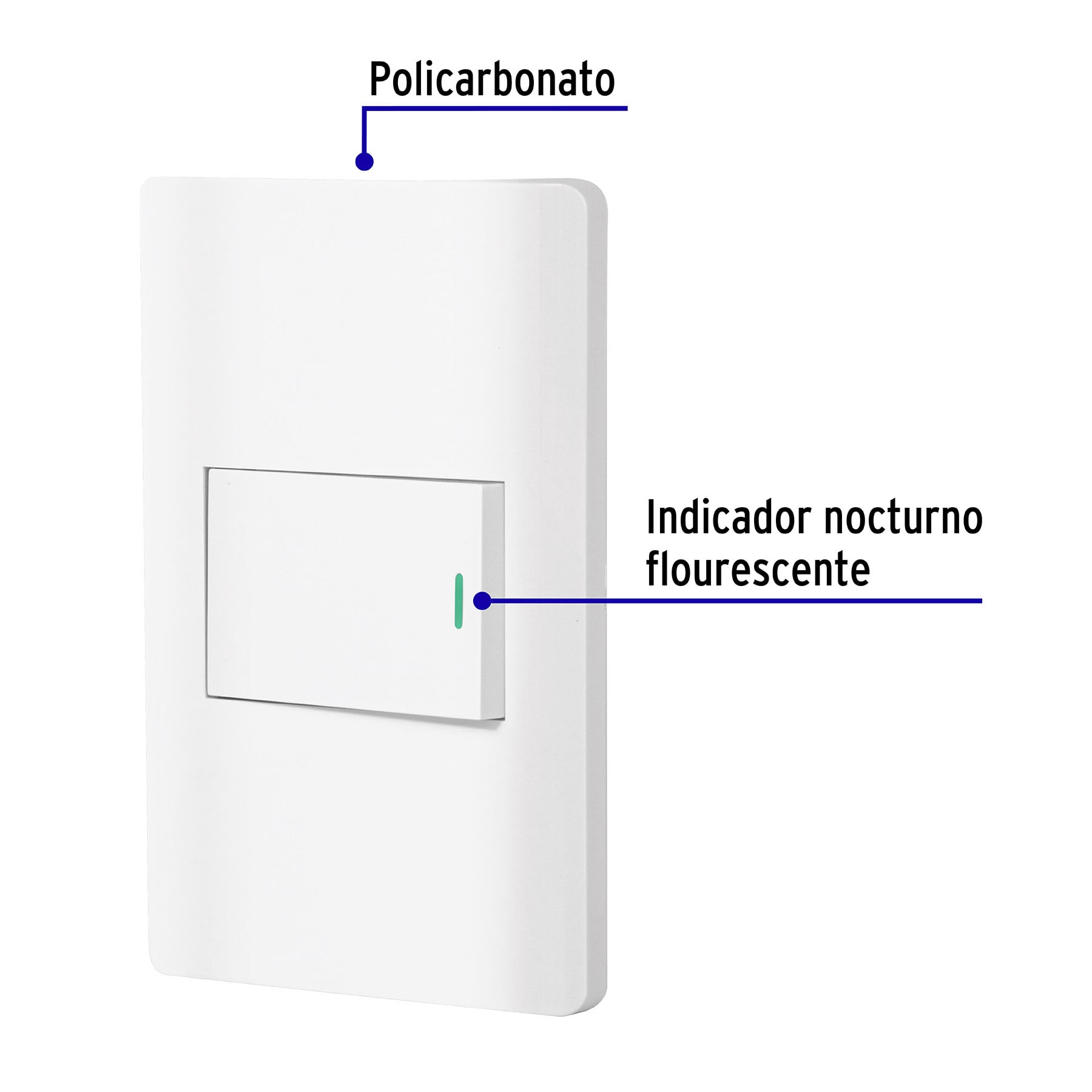 Placa armada blanca 1 interruptor de 3 vías 1.5 mód Lisboa - Imagen 3
