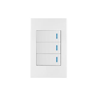 Placa armada 3 interruptores 1 módulo Española blanco
