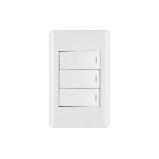 Placa armada blanca 3 interruptores 1 módulo Lisboa