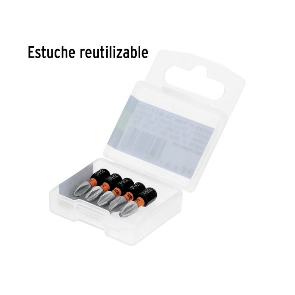 Estuche con 5 puntas de cruz PH2 de impacto largo 1" - Imagen 3