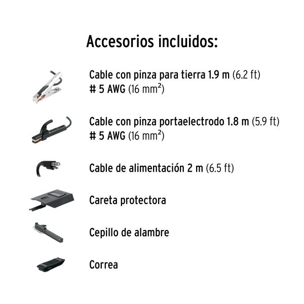 Mini soldadora inversora 130A bi-voltaje Serie 300 PRETUL - Imagen 4