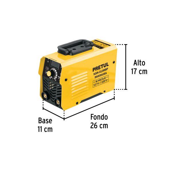 Mini soldadora inversora 130A bi-voltaje Serie 300 PRETUL - Imagen 2